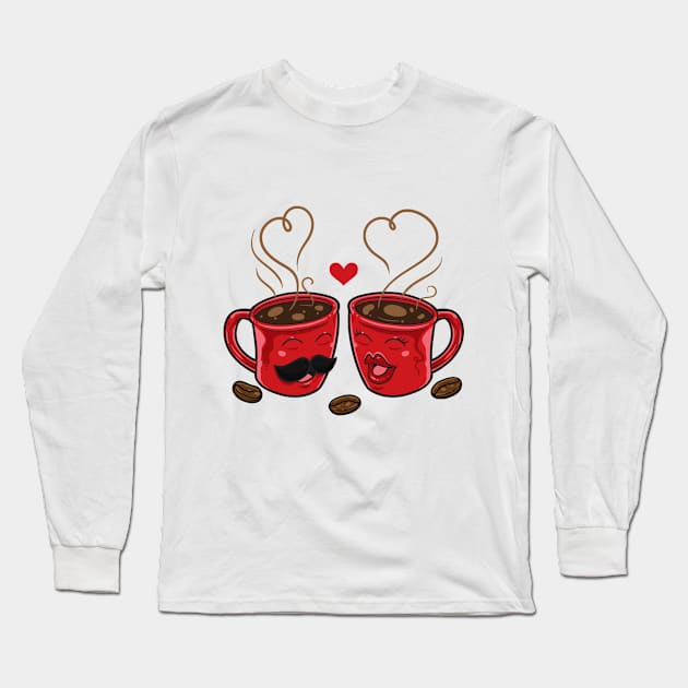 Coffee Together Long Sleeve T-Shirt by AttireCafe